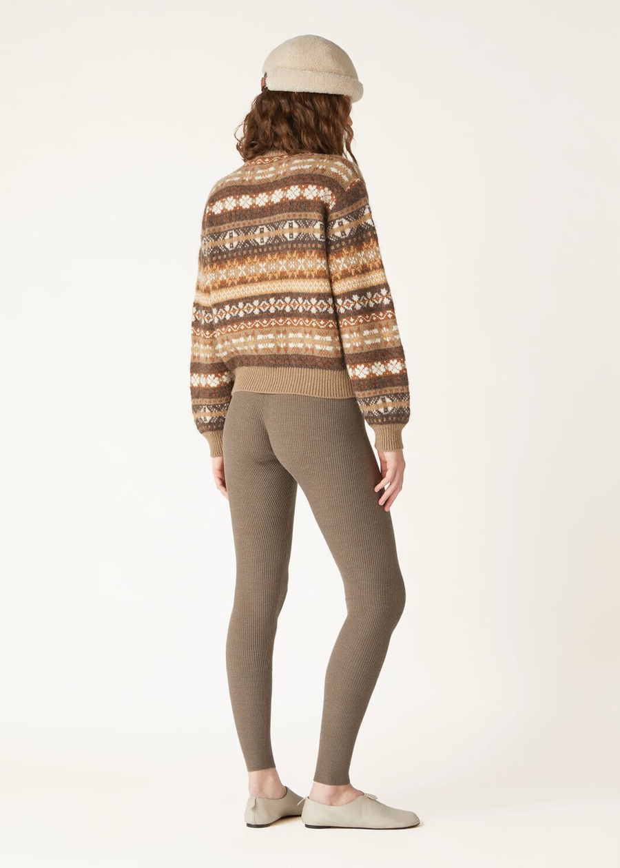 Scopello coltrui van alpaca-kasjmier, scheerwol, in de kleuren Spiced Mocha/Deep Walnut.