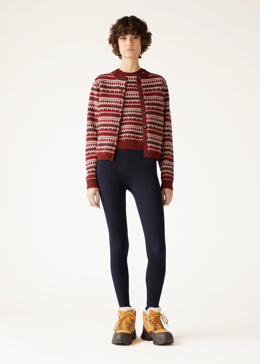 Alpe Pile Crewneck Kasjmier Weathering Steel/Candy Apple Red