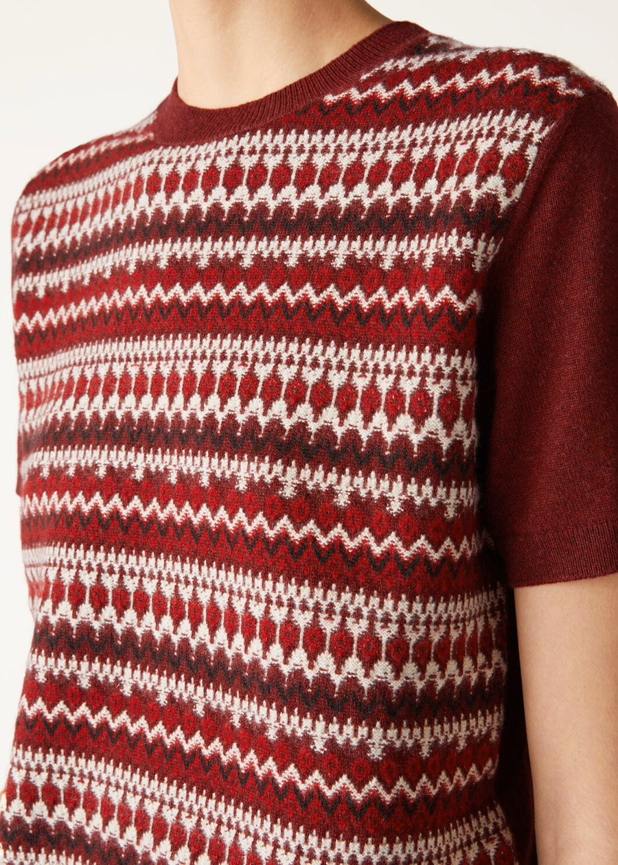 Alpe Pile Crewneck Kasjmier Weathering Steel/Candy Apple Red