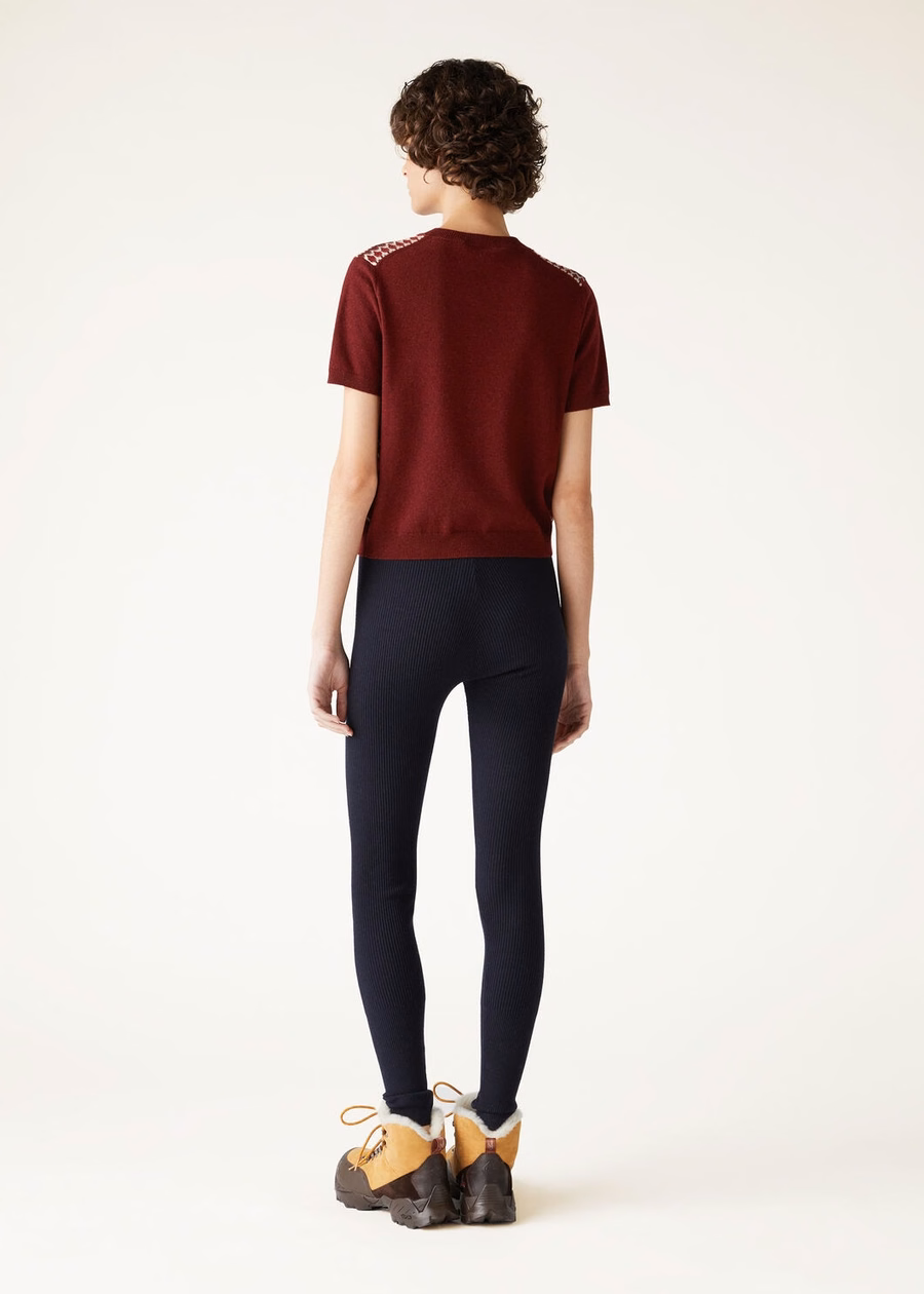 Alpe Pile Crewneck Kasjmier Weathering Steel/Candy Apple Red
