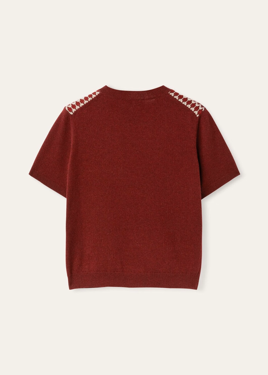 Alpe Pile Crewneck Kasjmier Weathering Steel/Candy Apple Red