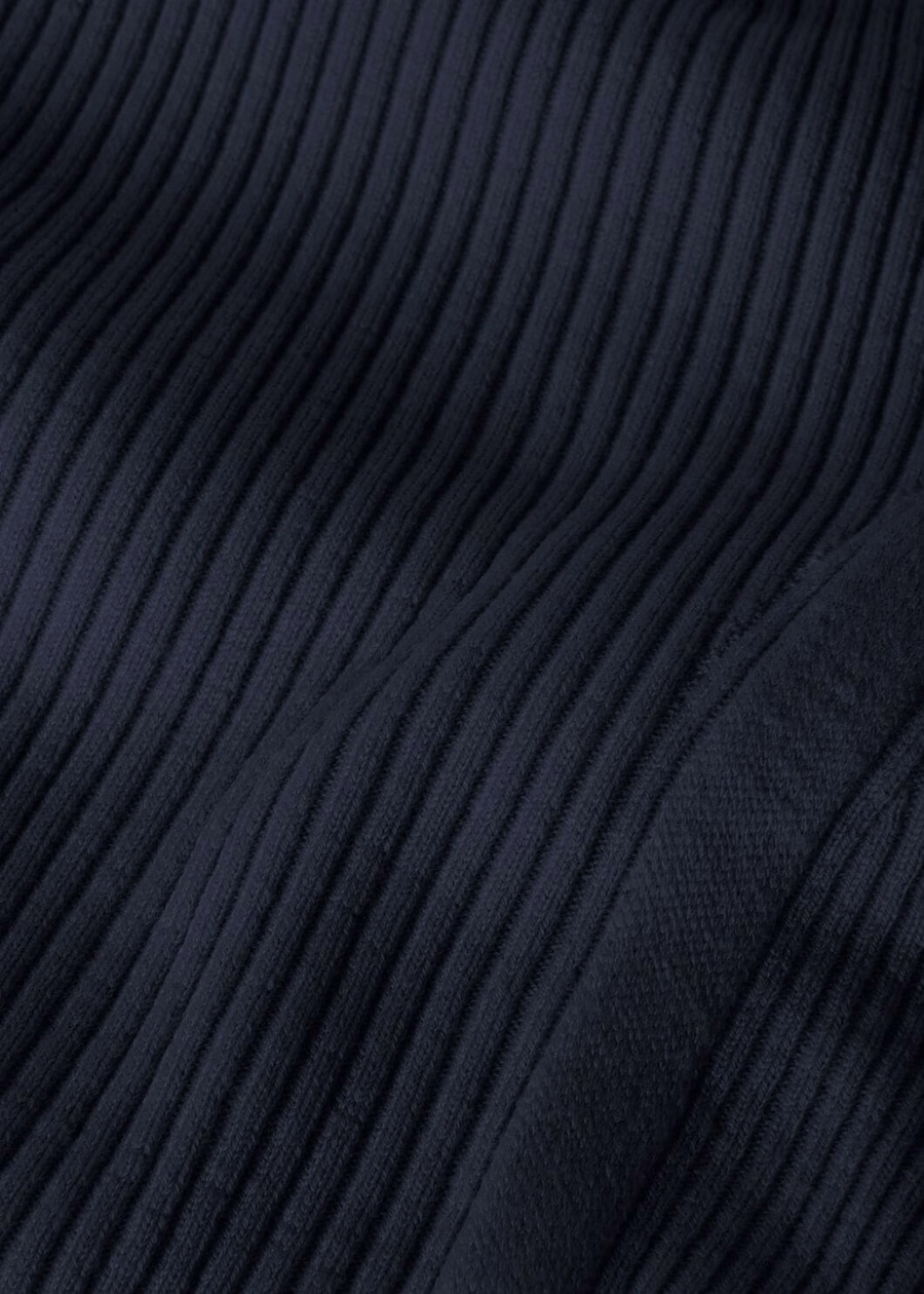 Alpe Otro Scheerwol Polo Hals Marineblauw
