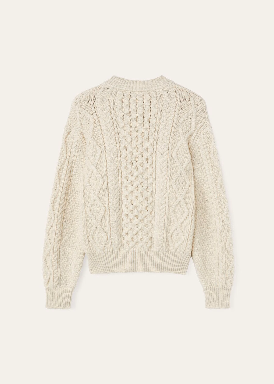 Valduggia Kasjmier Pale Latte met ronde hals