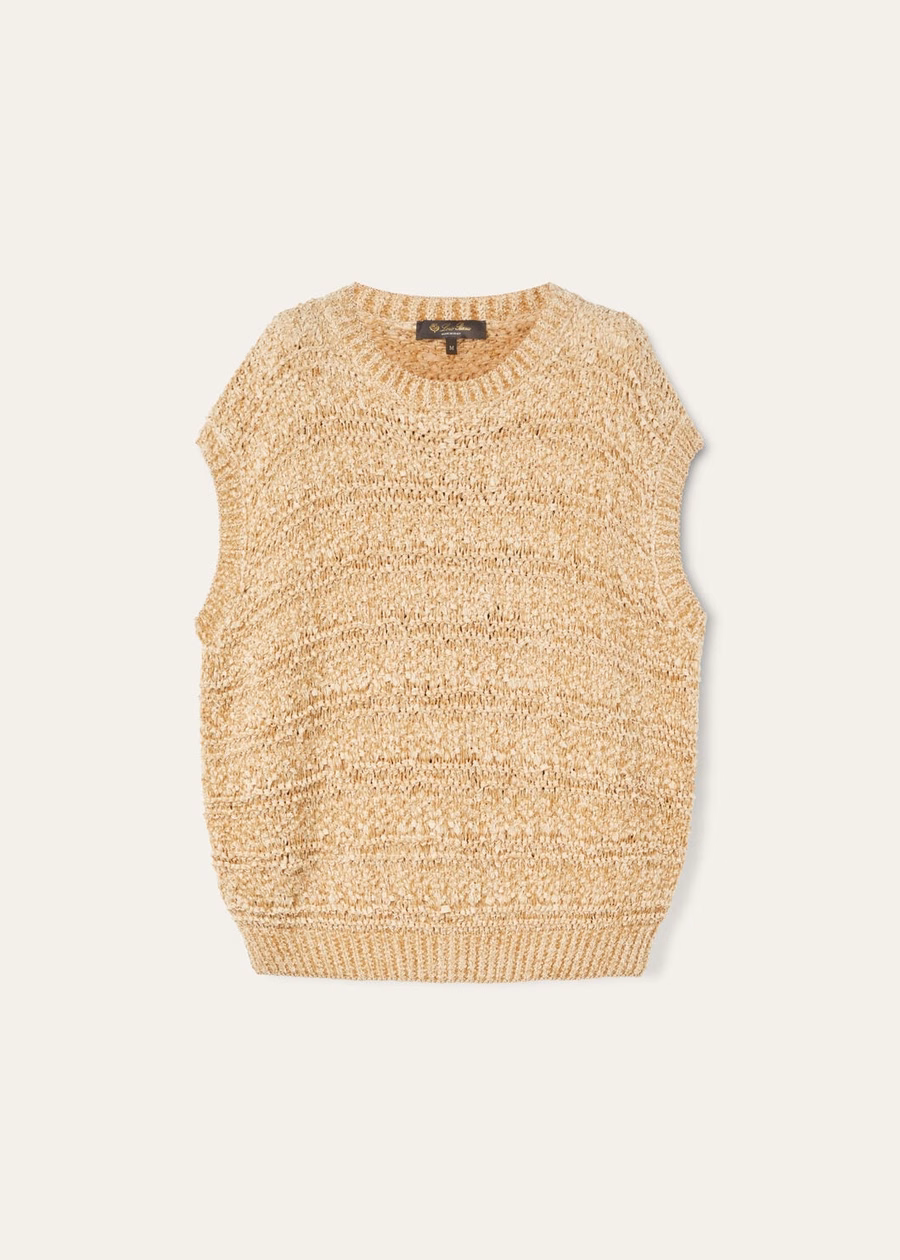 Val D'egua Crewneck Zijde Goud Zand