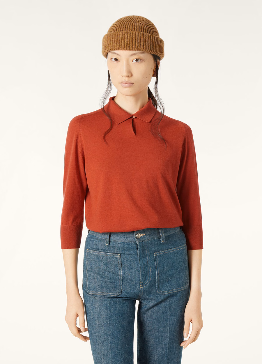 Neo Piuma Cashmere Red Geranium poloshirt