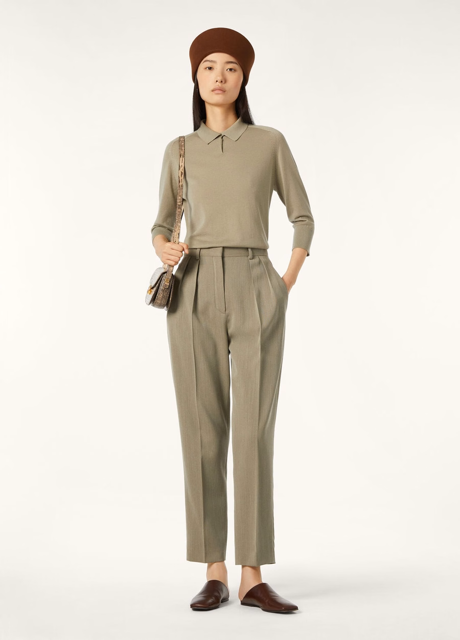 Neo Piuma Cashmere Dried Taragon Polo Shirt