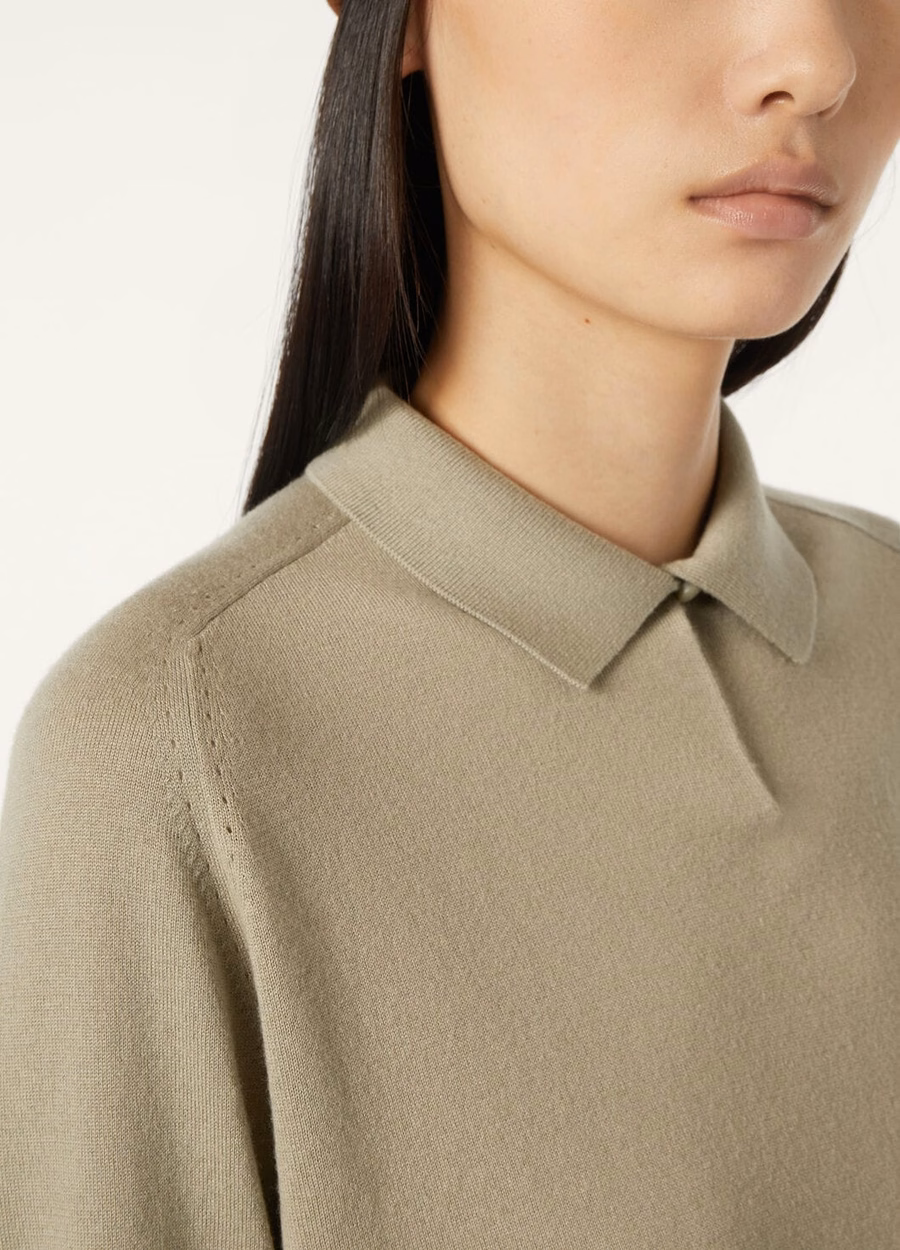 Neo Piuma Cashmere Dried Taragon Polo Shirt