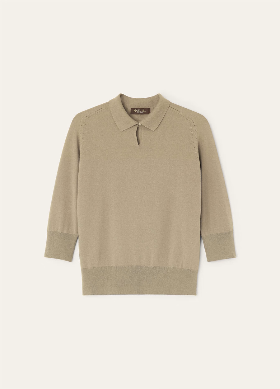 Neo Piuma Cashmere Dried Taragon Polo Shirt