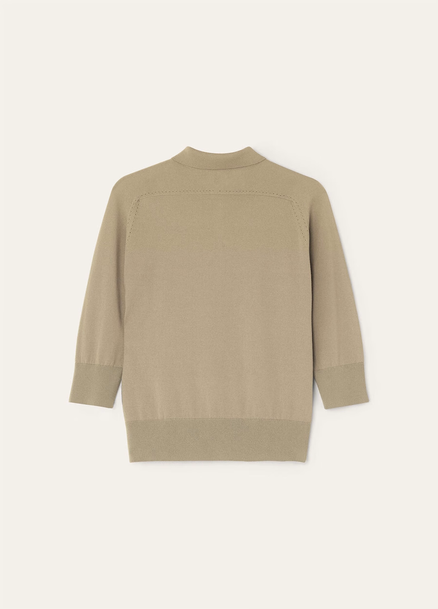 Neo Piuma Cashmere Dried Taragon Polo Shirt