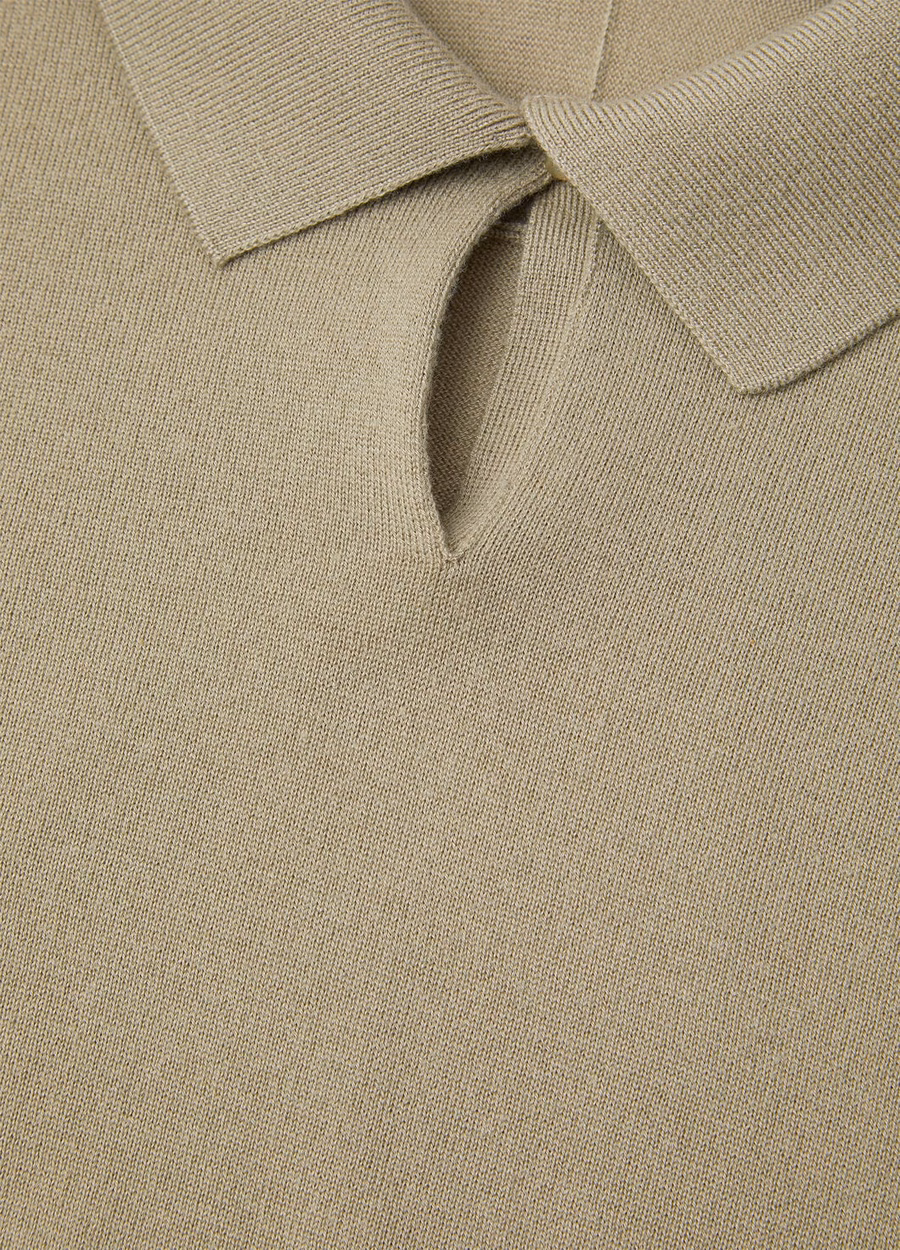 Neo Piuma Cashmere Dried Taragon Polo Shirt