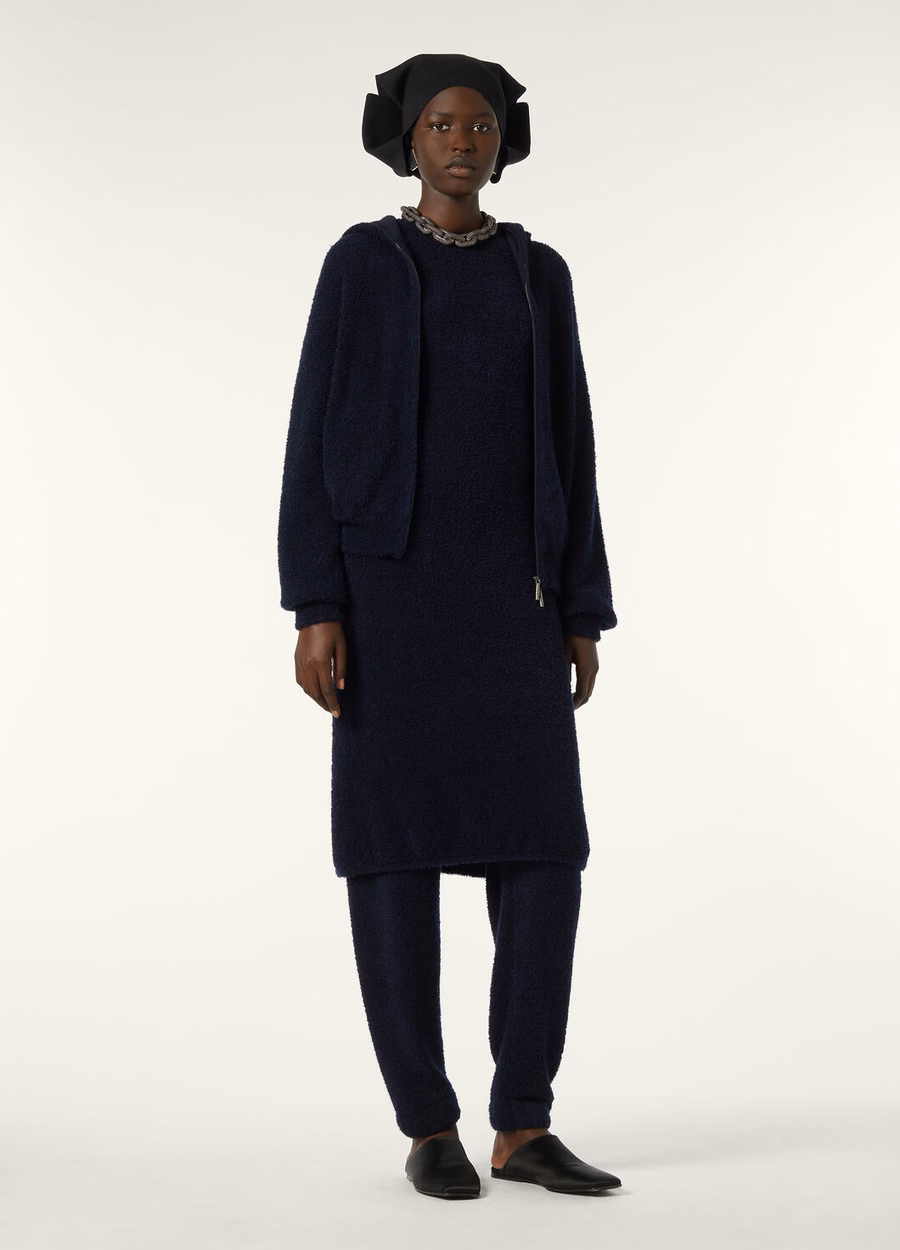 Pella zijden kasjmier sweaterjas in klassiek blauw