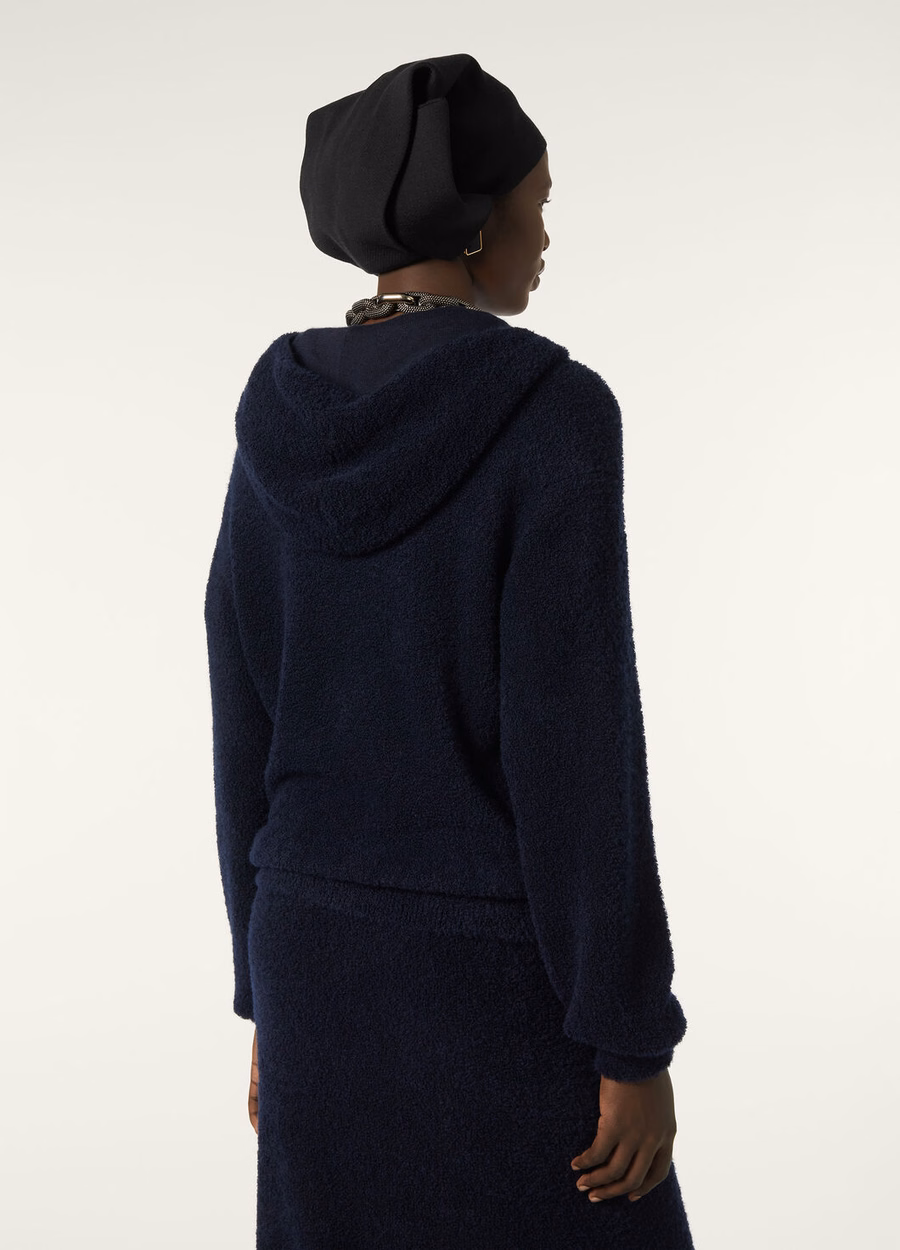 Pella zijden kasjmier sweaterjas in klassiek blauw