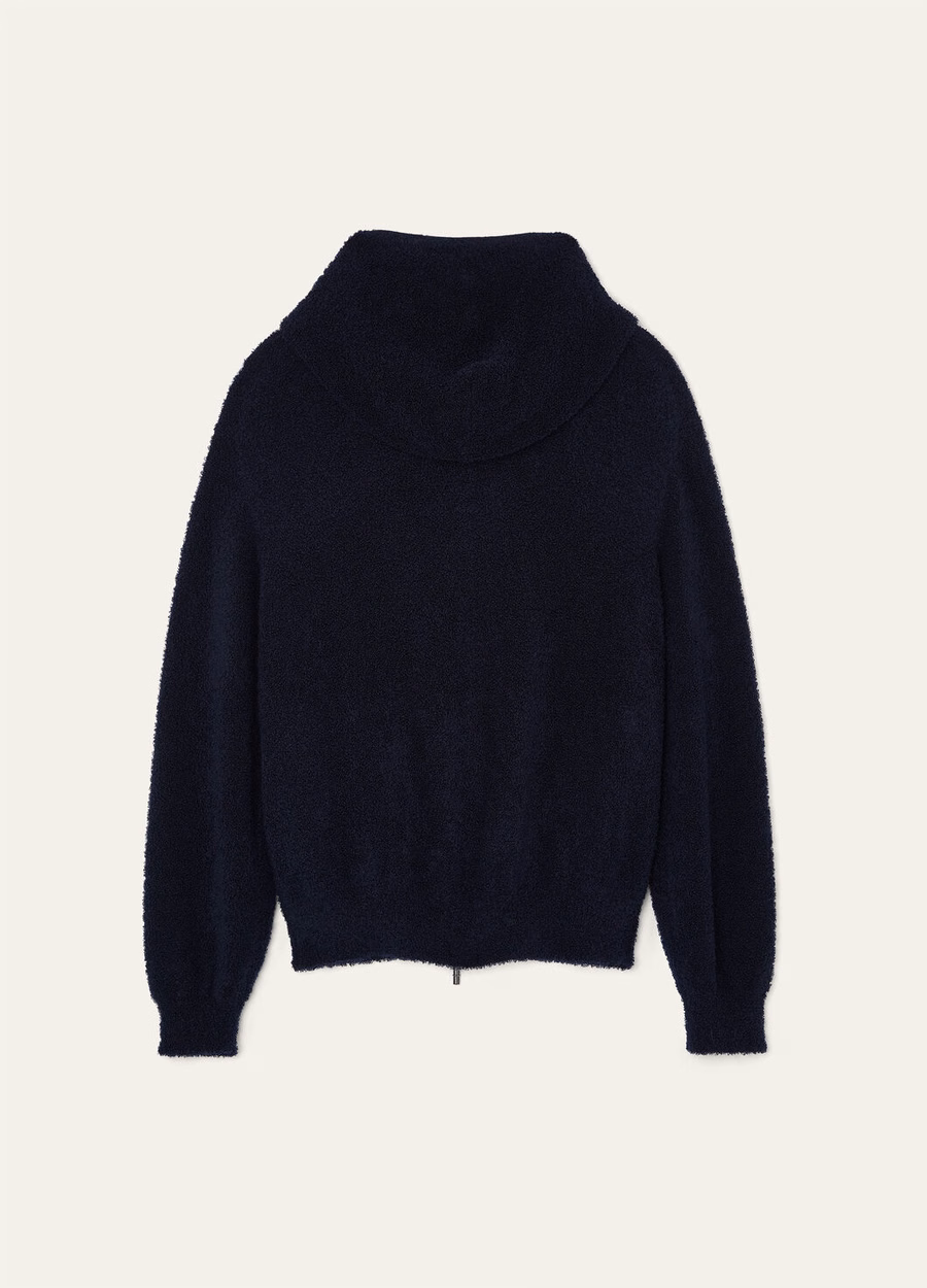 Pella zijden kasjmier sweaterjas in klassiek blauw