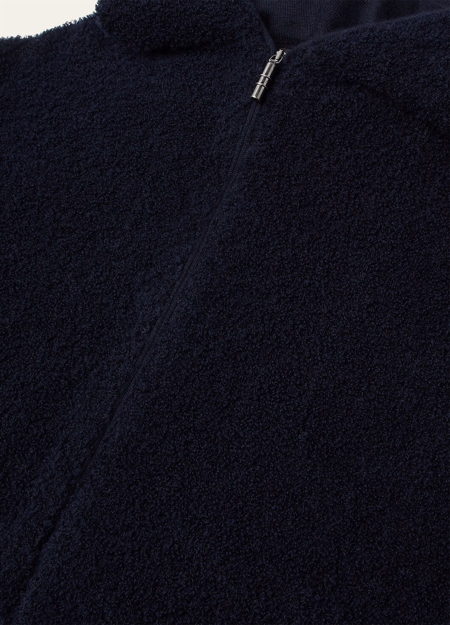 Pella zijden kasjmier sweaterjas in klassiek blauw