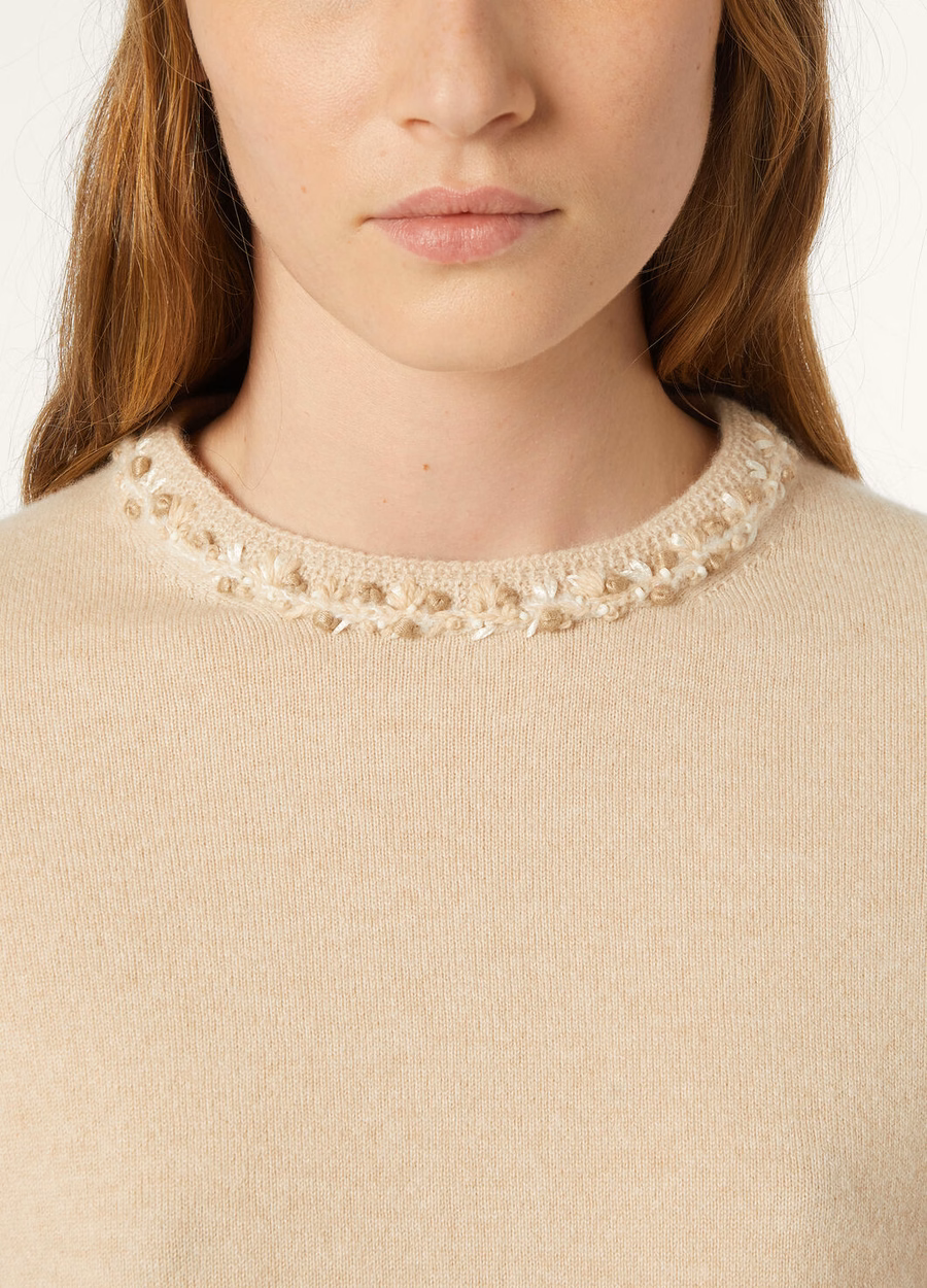 Klassiek baby kasjmier T-shirt naturel gemêleerd