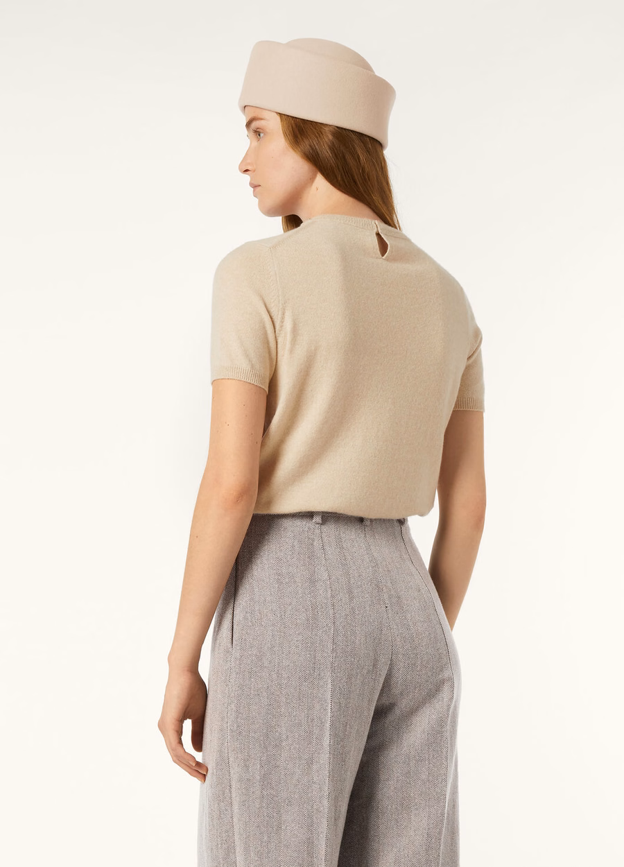Klassiek baby kasjmier T-shirt naturel gemêleerd