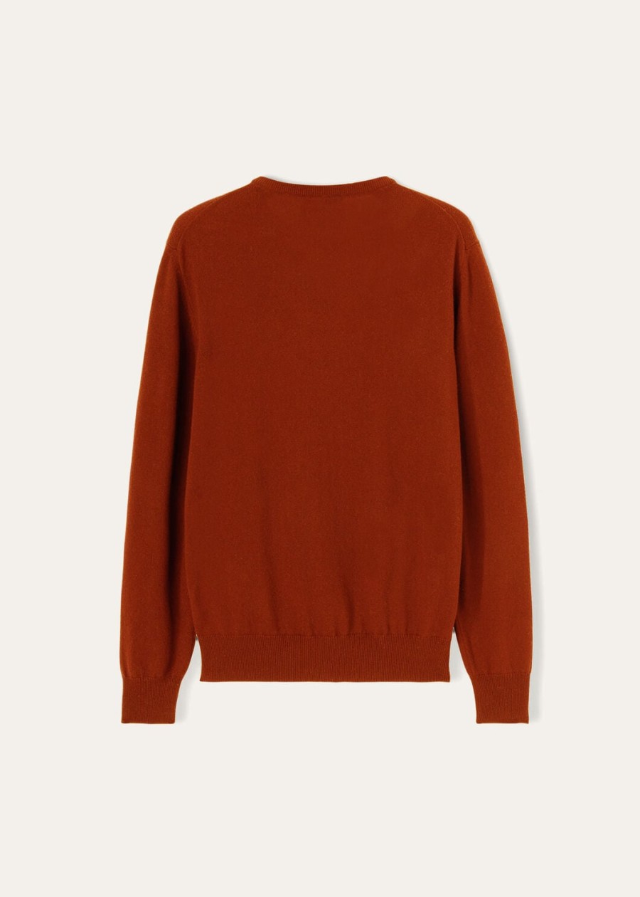 klassieke trui met ronde hals in de kleur vicuña rust.