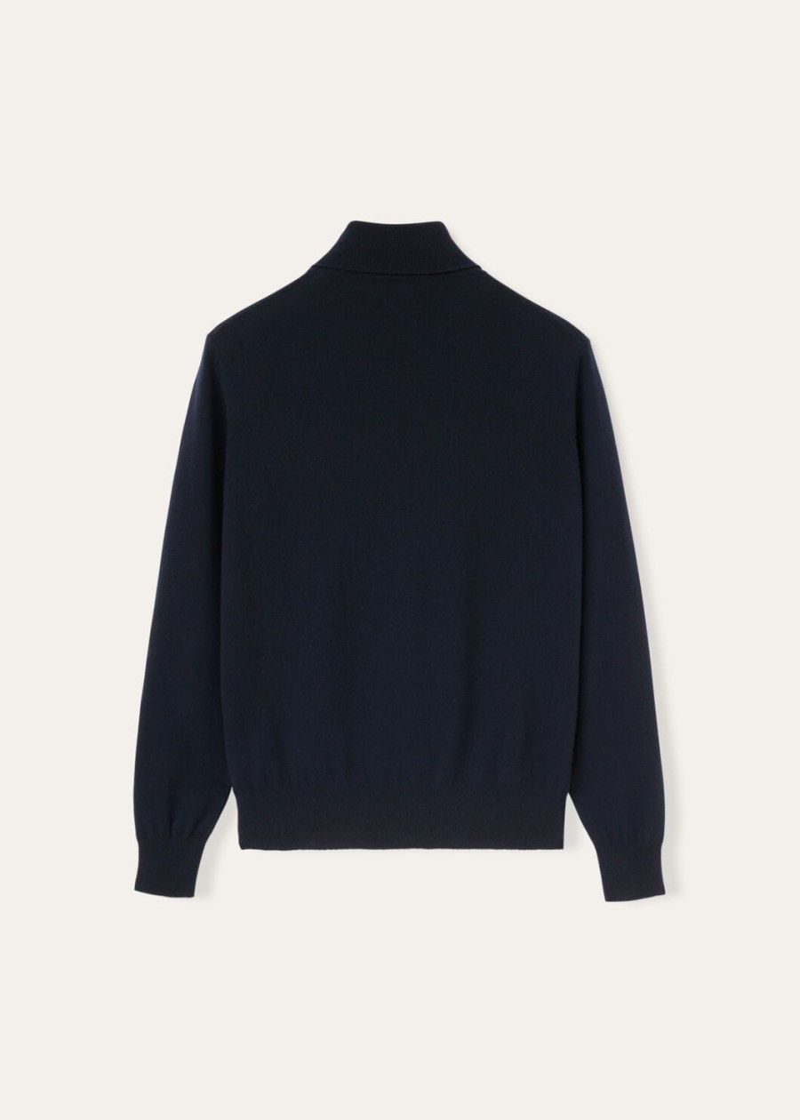 klassieke coltrui van babykasjmier in marineblauw