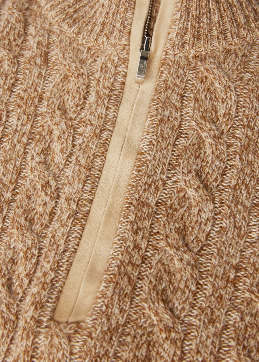 treccia baby kasjmier trui goudkleurig tarwegingerbread goud