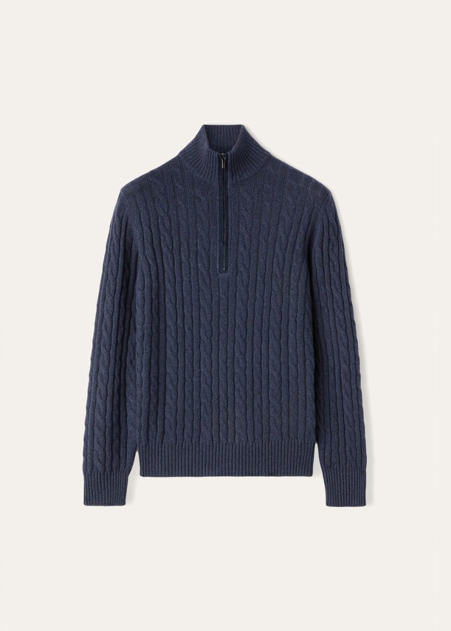 treccia baby cashmere blauwe corsarodonker leiblauwe trui