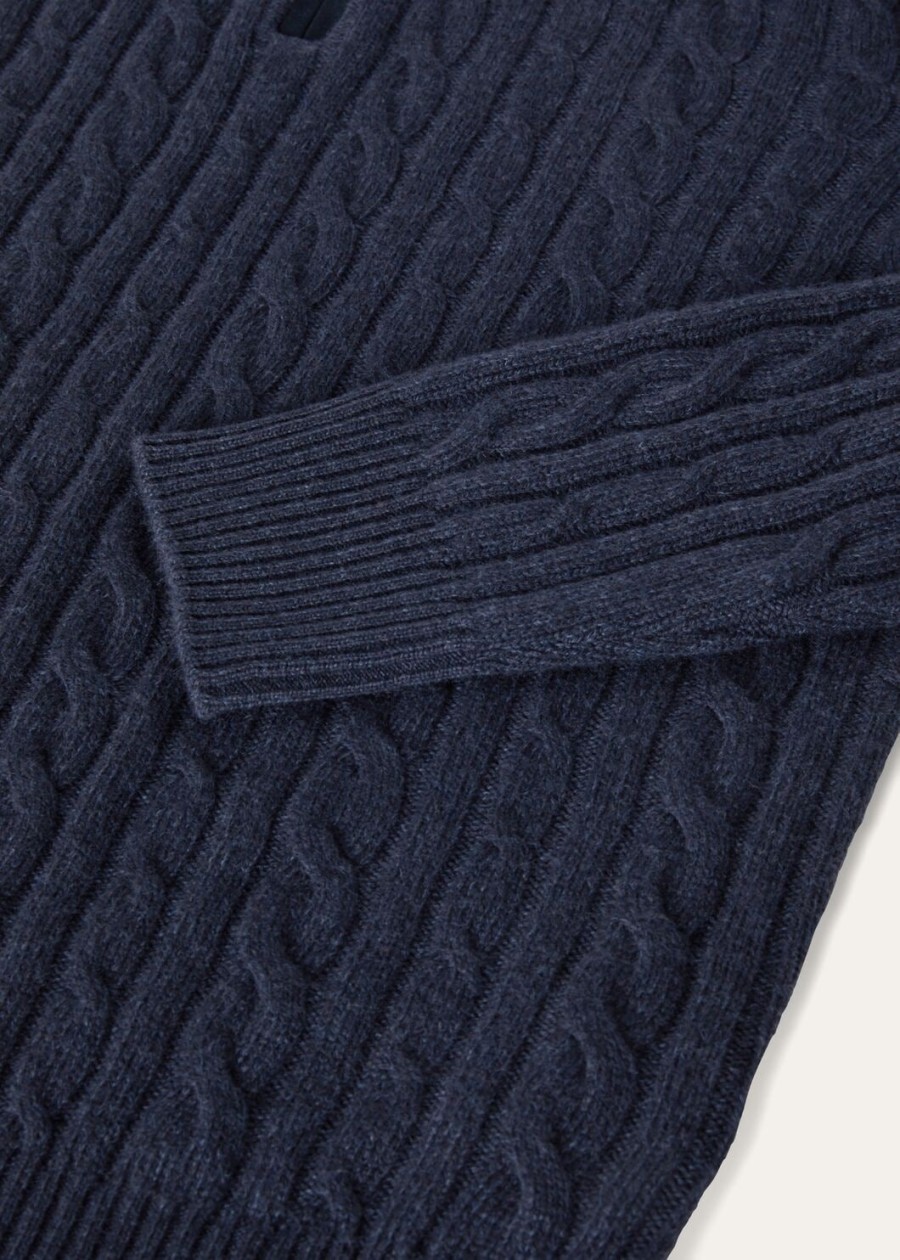 treccia baby cashmere blauwe corsarodonker leiblauwe trui