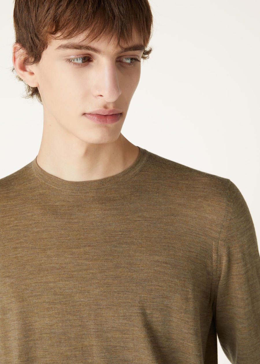 wish wollen tundra melange t-shirt met ronde hals