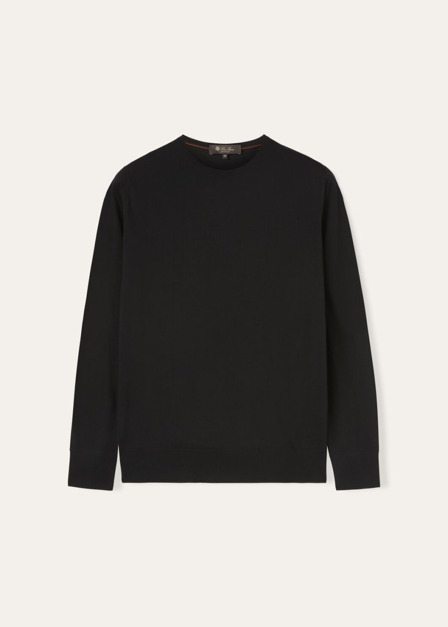 wish wollen t-shirt met ronde hals zwart
