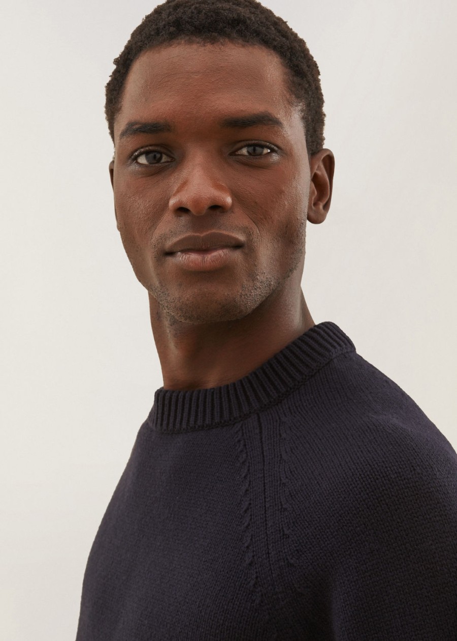 powell crew neck vicuña marineblauw
