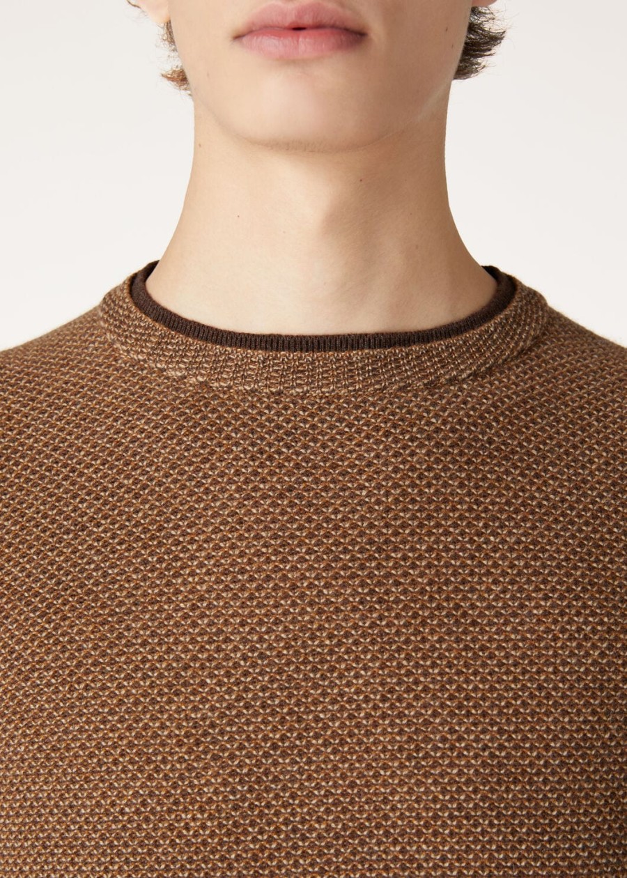 city pull crewneck baby cashmere golden wheatcocoa truffle