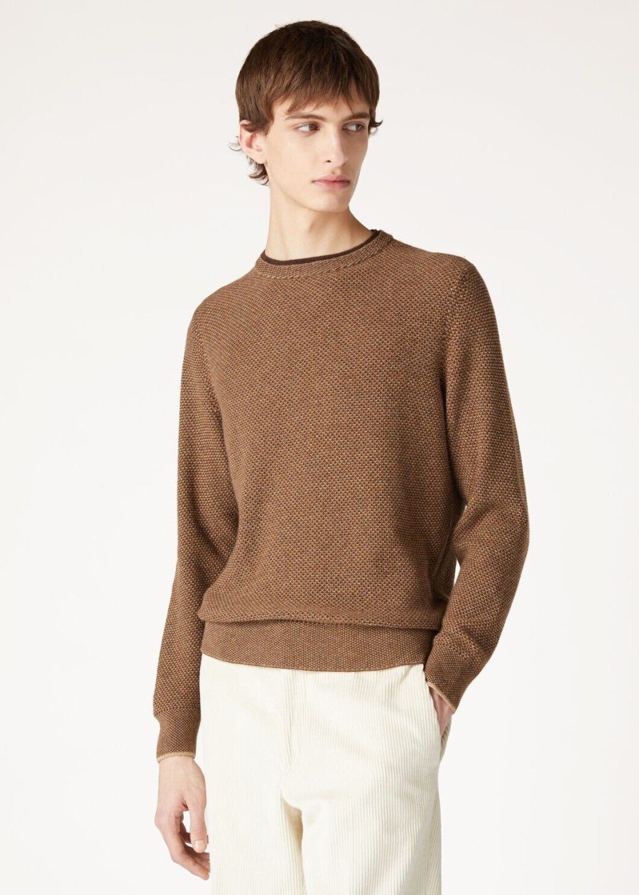 city pull crewneck baby cashmere golden wheatcocoa truffle