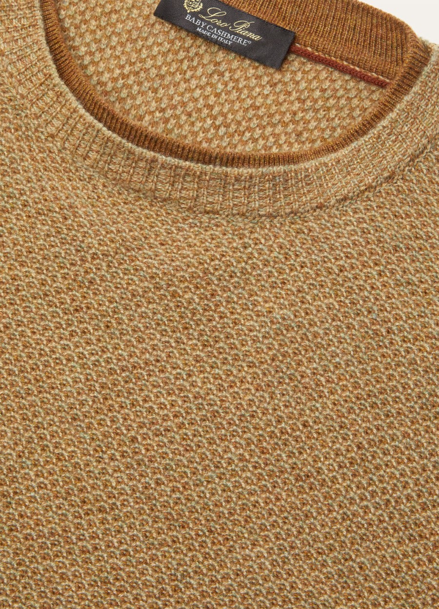 city pull crewneck baby cashmere walnut pesto