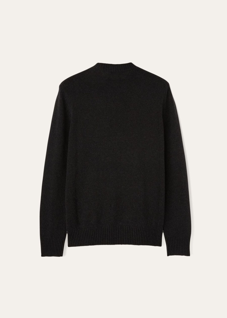parksville crewneck baby cashmere zwartgrijs melange