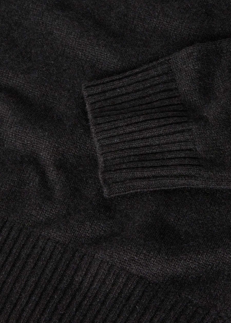 parksville crewneck baby cashmere zwartgrijs melange