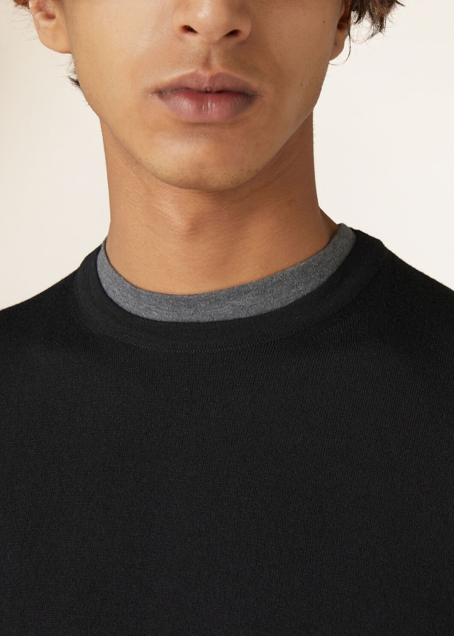 cash light crewneck cashmere zwart