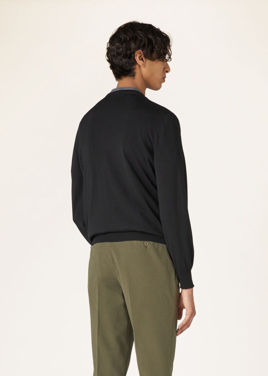 cash light crewneck cashmere zwart