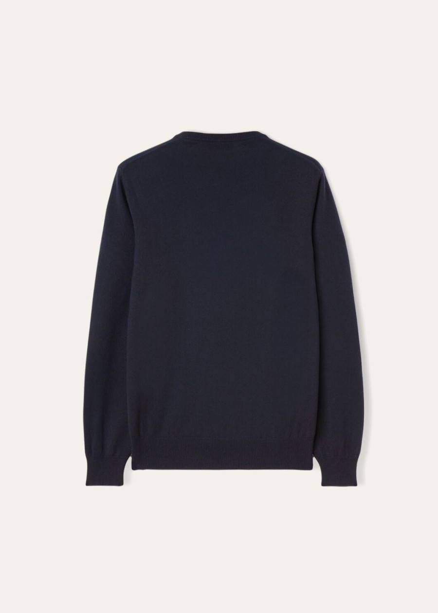 klassieke v-hals babykasjmier in marineblauw