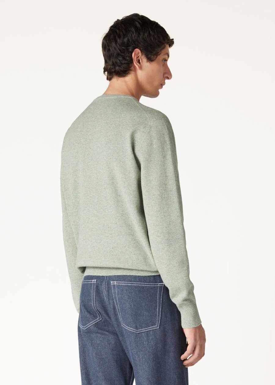loro cashmere crewneck light ivy trellis melange