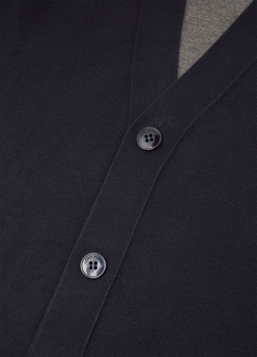 het gift of kings vest in marineblauwgrijs gemêleerd