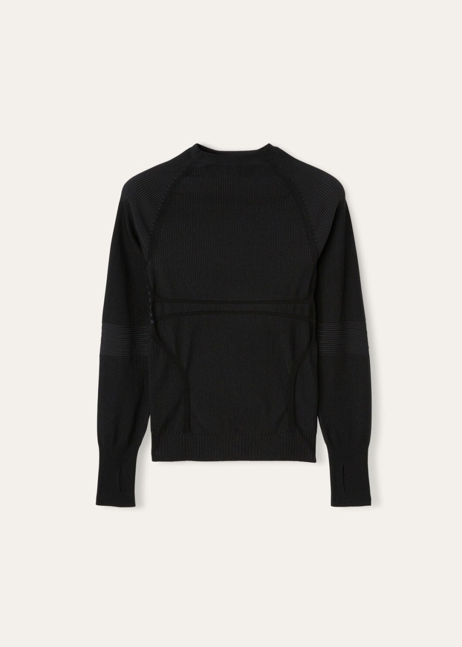 lagorai crewneck zijde zwart zand