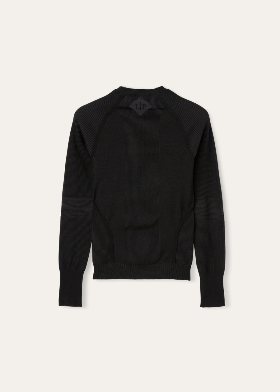 lagorai crewneck zijde zwart zand