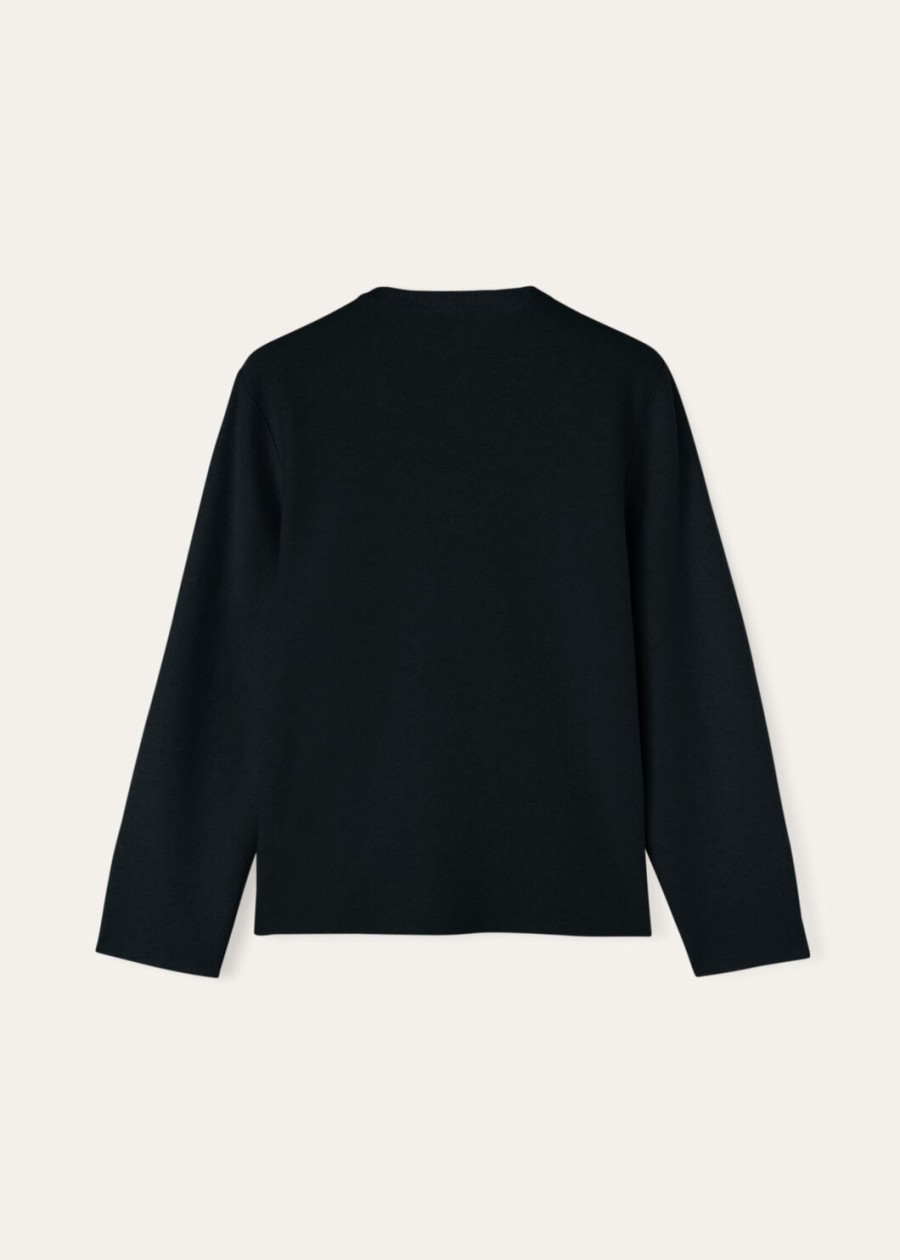 cashmere wish trui met ronde hals lichtblauw marineblauw
