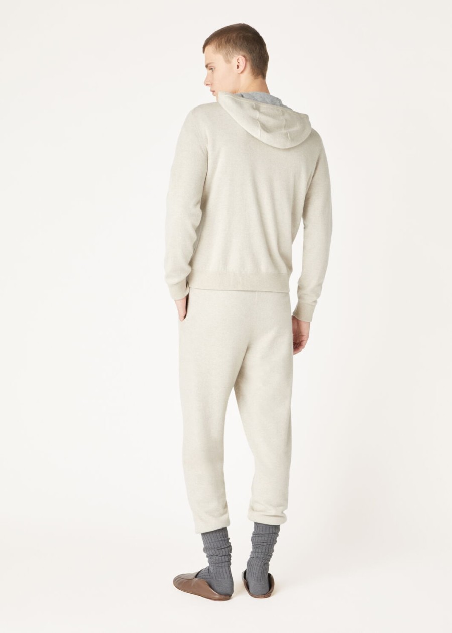 duo hooded bomber sweater natural cashmere suitcasegrey melange