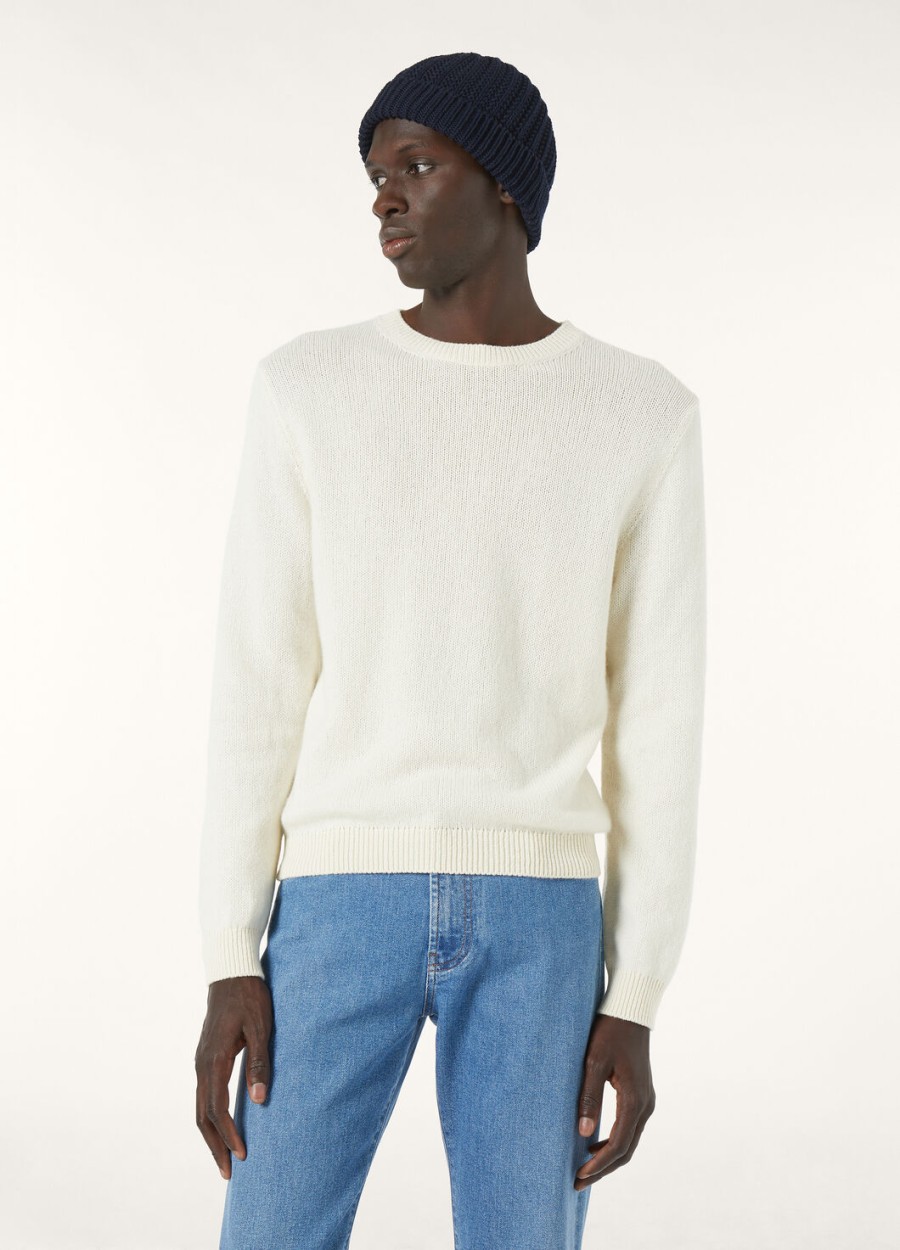 fobello crewneck baby cashmere white snow
