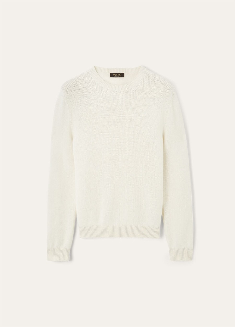 fobello crewneck baby cashmere white snow