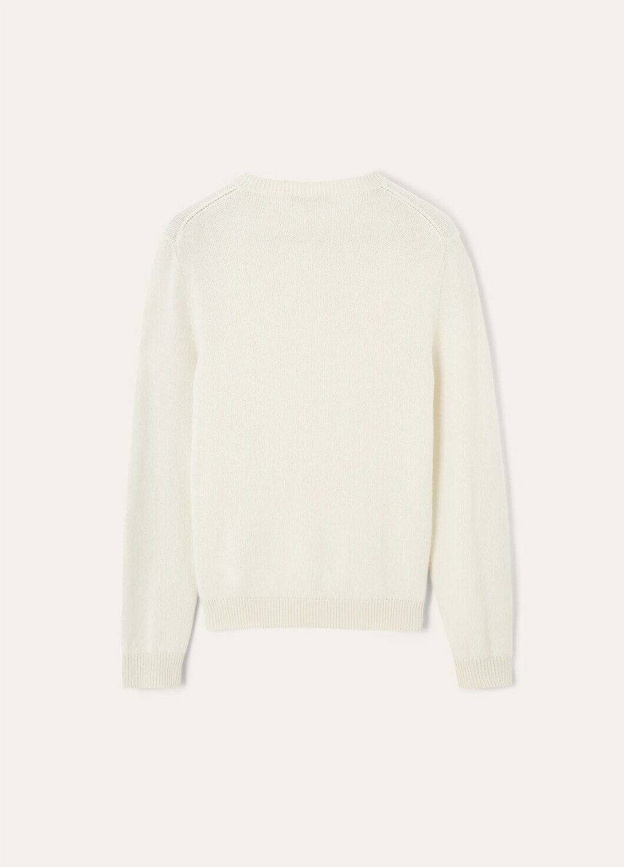 fobello crewneck baby cashmere white snow