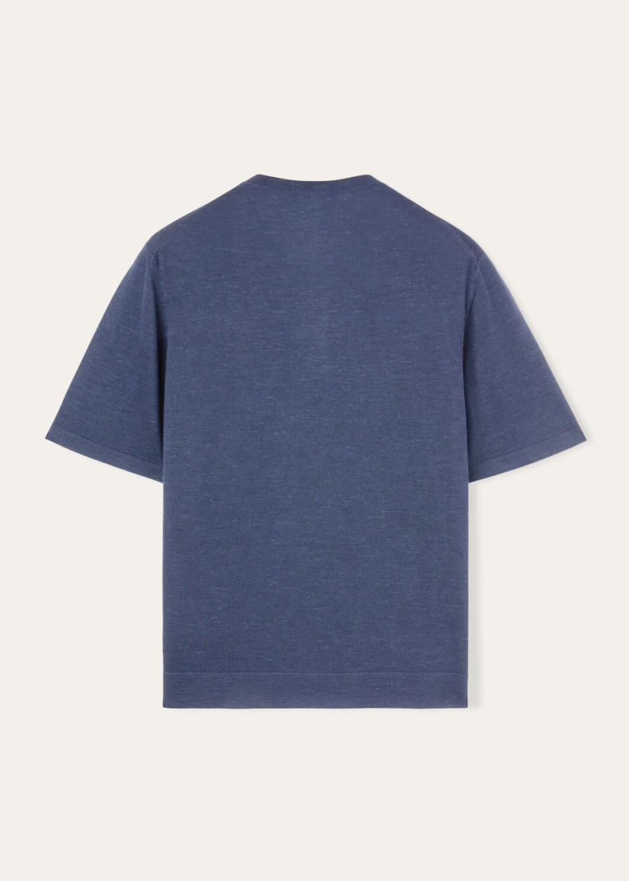 donker leigrijs kasjmier zijden poloshirt