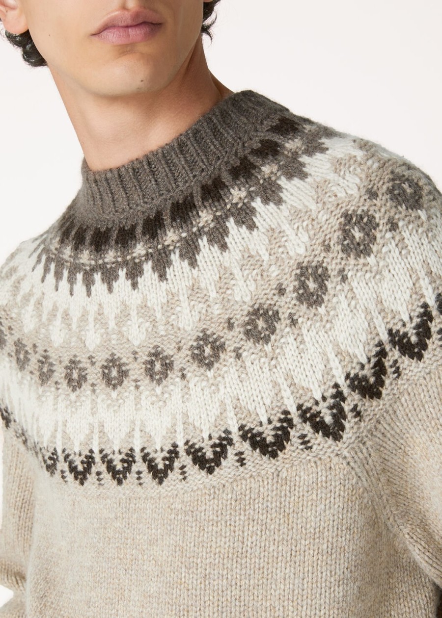 alpe pile crewneck kasjmier beigeshadow melange