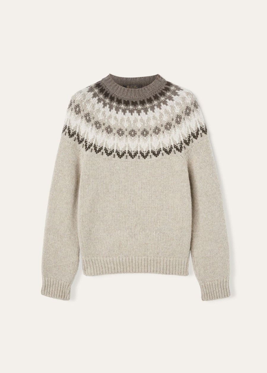 alpe pile crewneck kasjmier beigeshadow melange