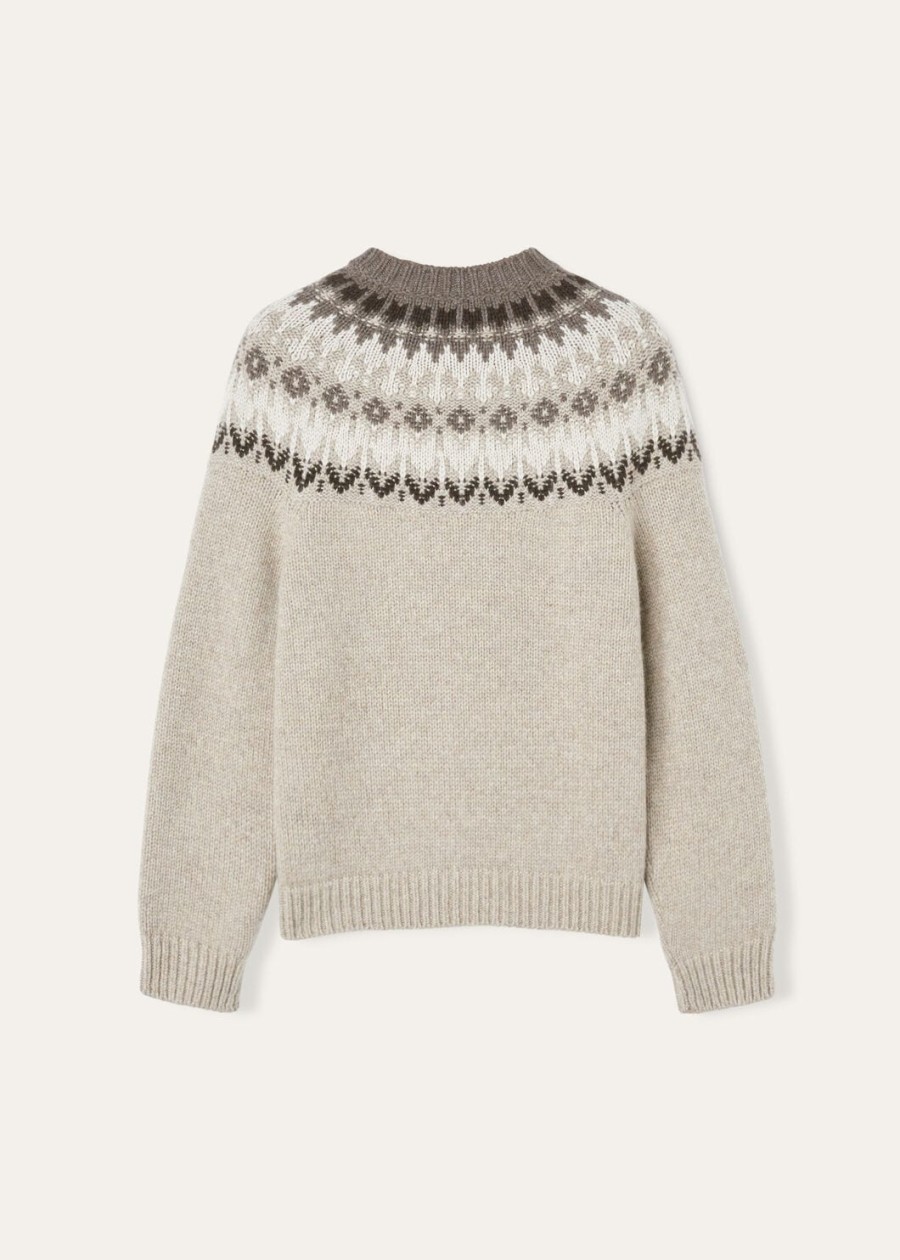 alpe pile crewneck kasjmier beigeshadow melange