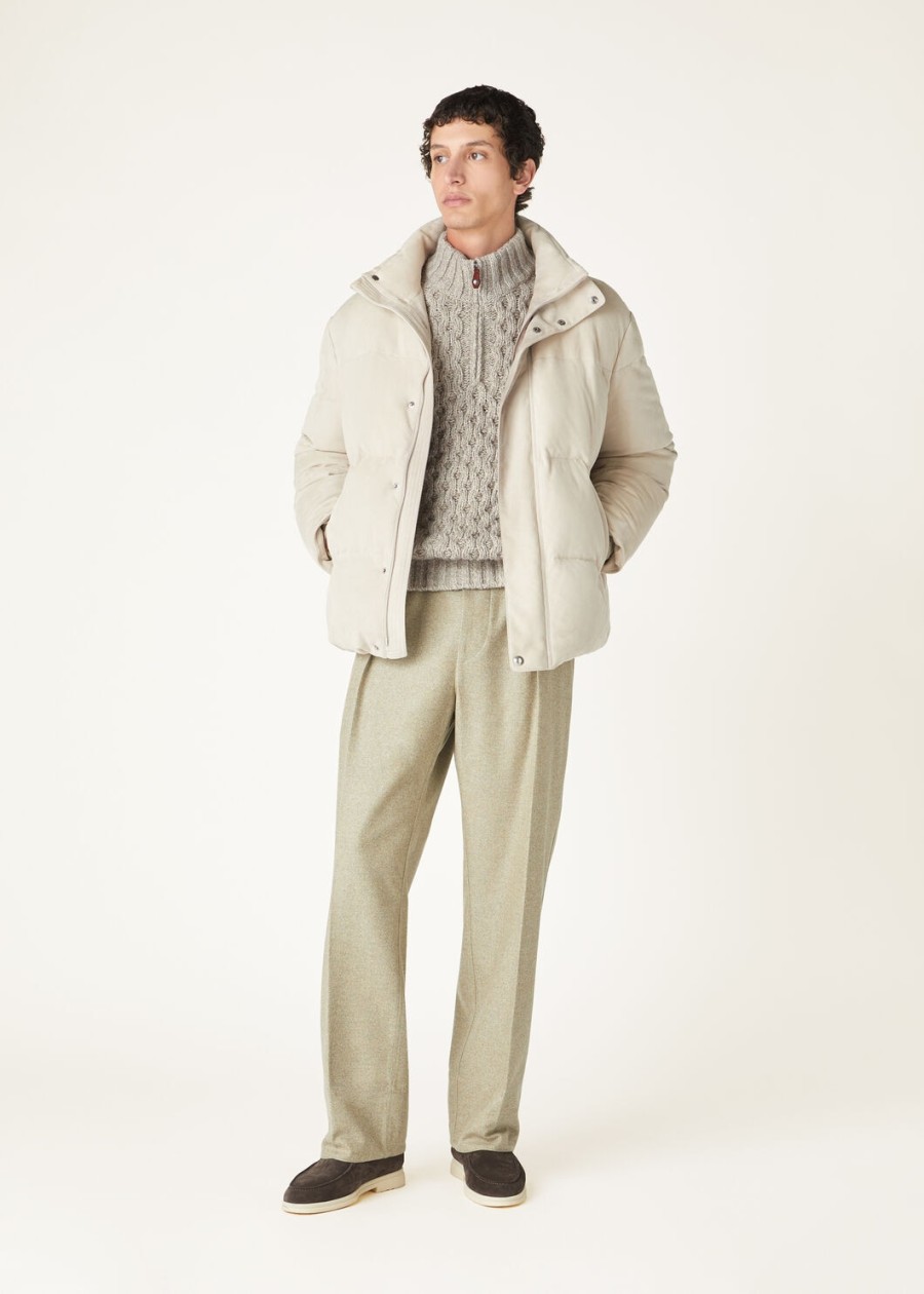 valduggia cashmere garden sand trui met halve hals